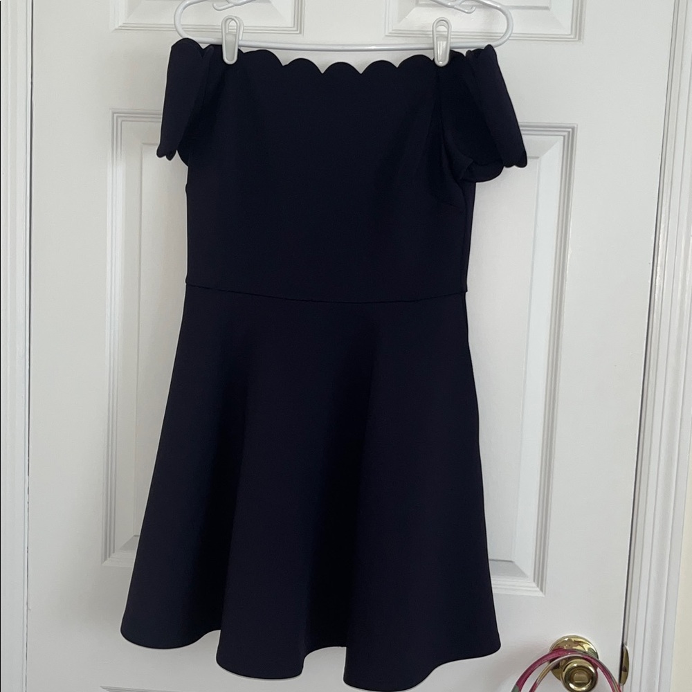 Ted Baker Navy Off Shoulder Cocktail Dress US Size 6-8/Medium In Beautiful Bag - Picture 3 of 13